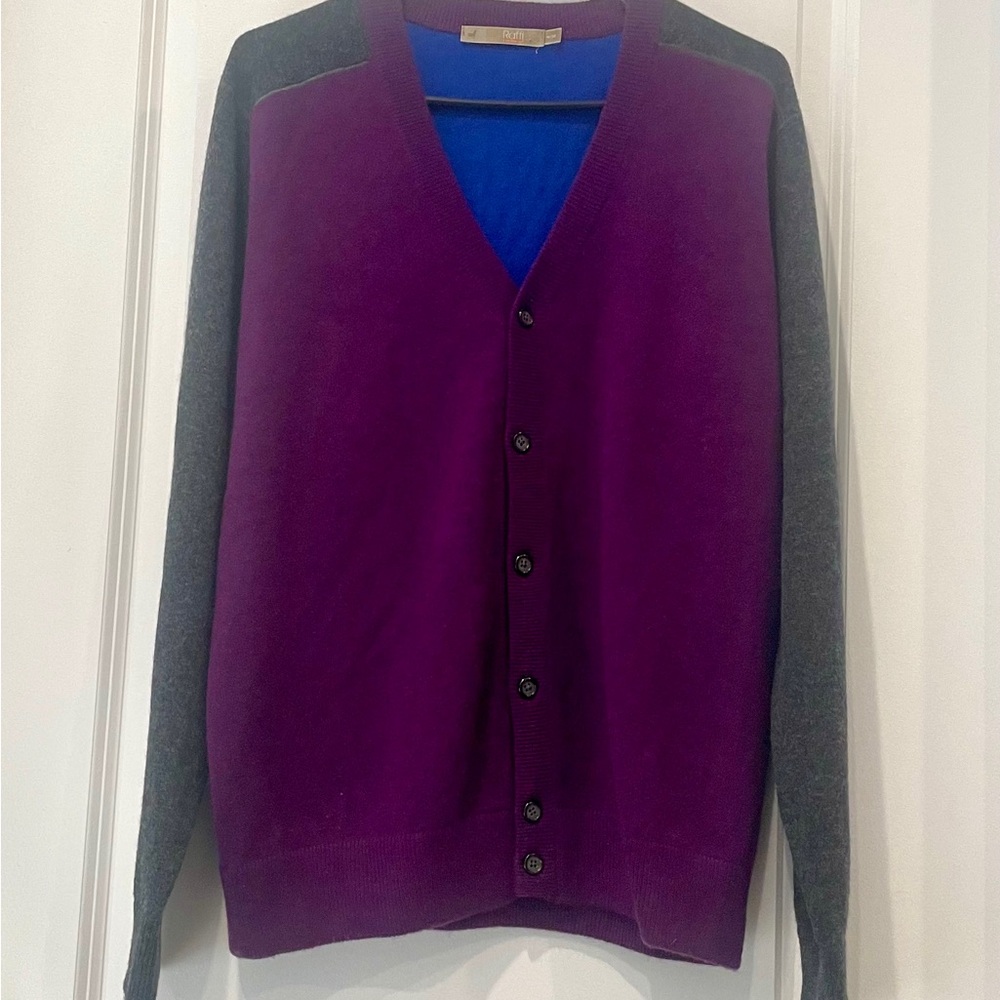 Men's cashmere Purple and Gray Sweater